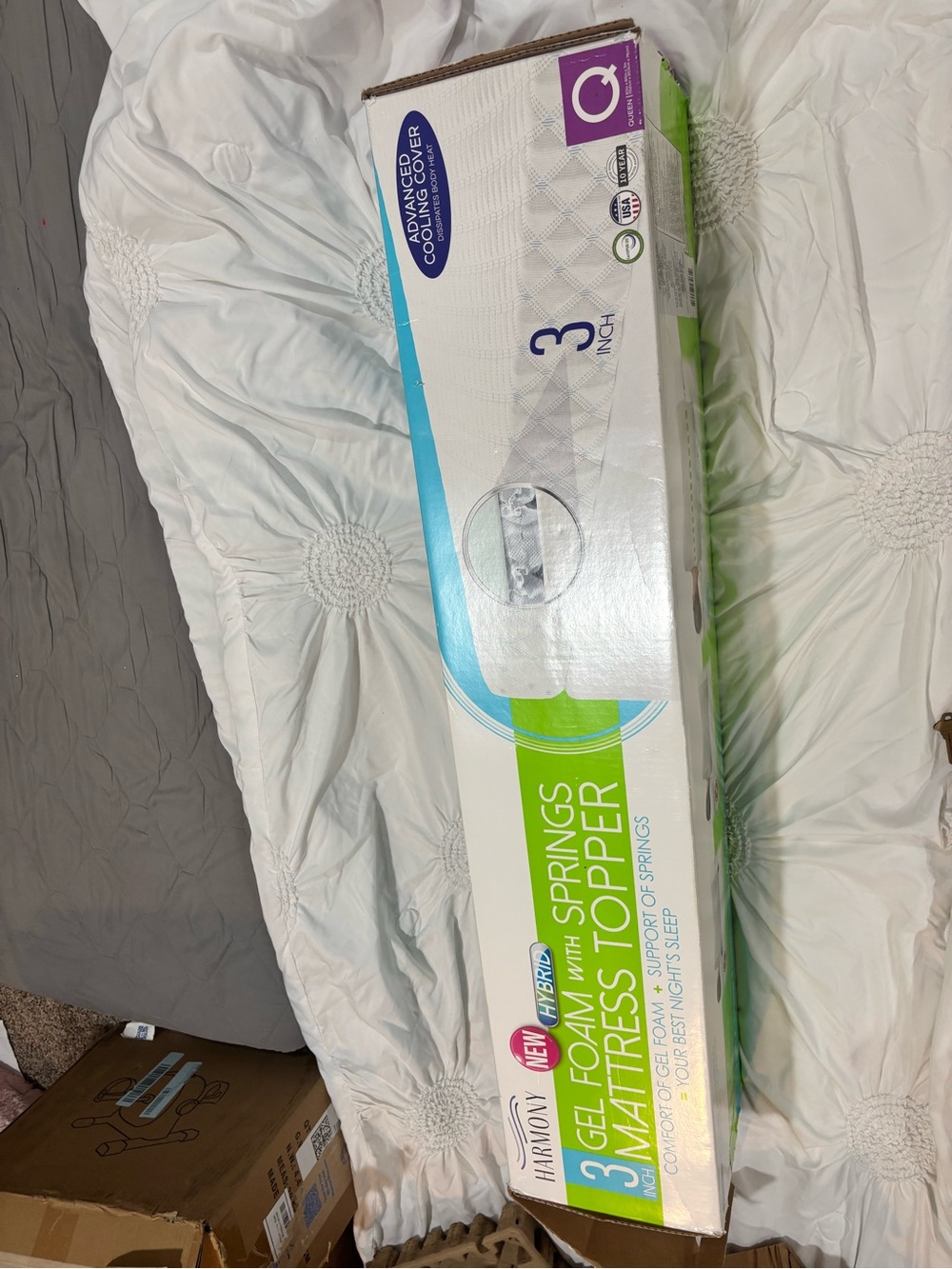 NEW Harmony Queen 3” Hybrid Gel Foam Mattress Topper with Springs